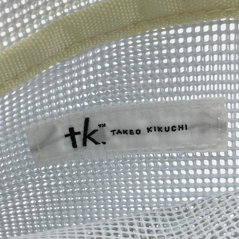 【22689】 新古品 TAKEO KIKUCHI タケオキクチ ショルダーバッグ サイズ00 ベージュ メッシュ 袋付き 書類 仕事 メンズ 定価8000円