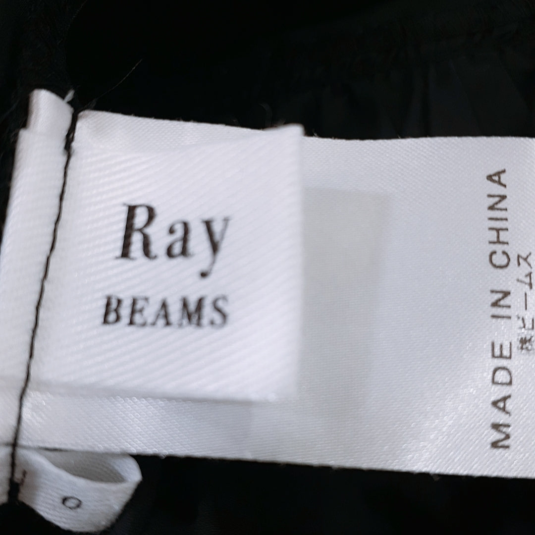 レディースS Ray トップス ブラック 黒色 タンクトップ 裾フリル シンプル ノースリーブカットソー レイ 【22845】