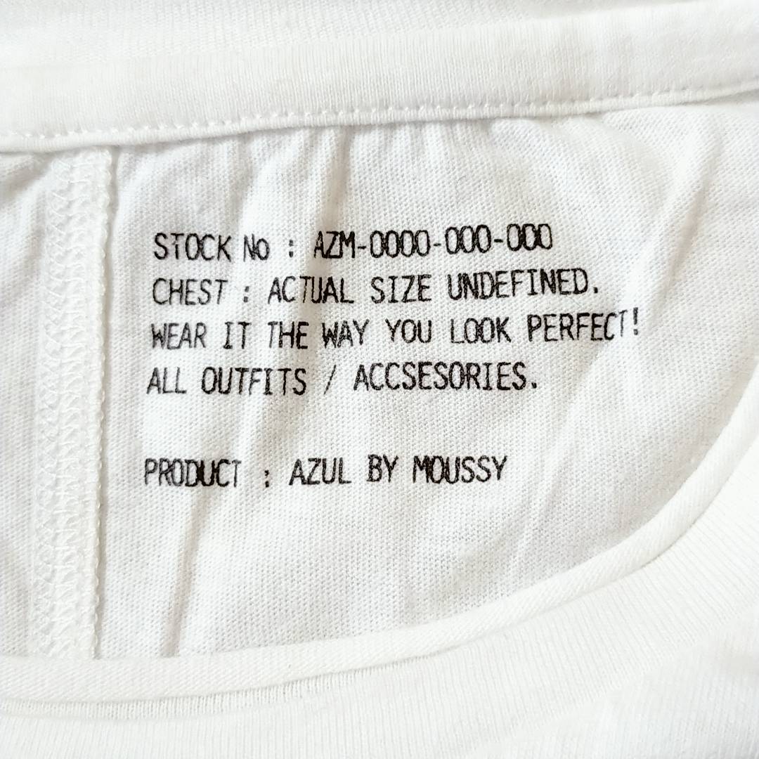 レディースL 175/96A AZUL BY MOUSSY 半袖カットソー 白 ホワイト 胸ポケット付き シンプル アズールバイマウジー 【23223】