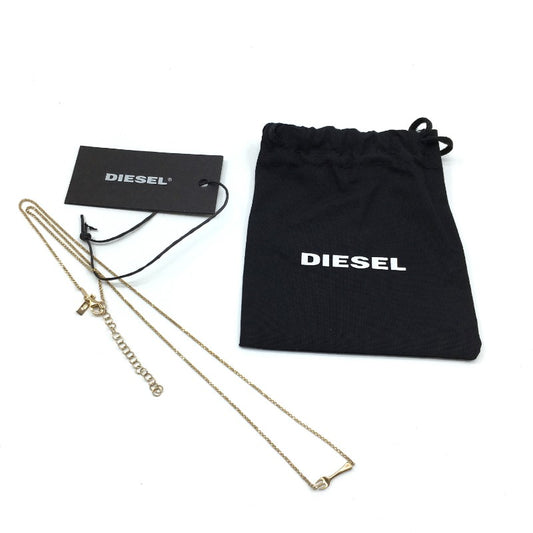 新古品 レディース DIESEL ネックレス ペンダント ゴールド 金色 フォーク 可愛い 高級 タグ付き 未使用 袋付き キレイ ディーゼル 【23289】