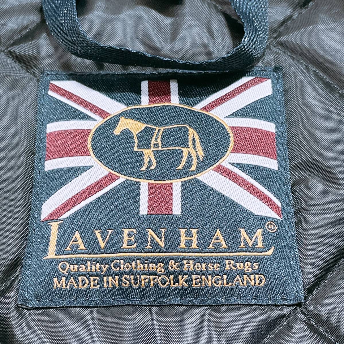 レディース 36 S相当 LAVENHAM アウター キルティングジャケット ダークグレー 長袖 前ボタン 中綿 防寒 イギリス製 ラベンハム 【23676】