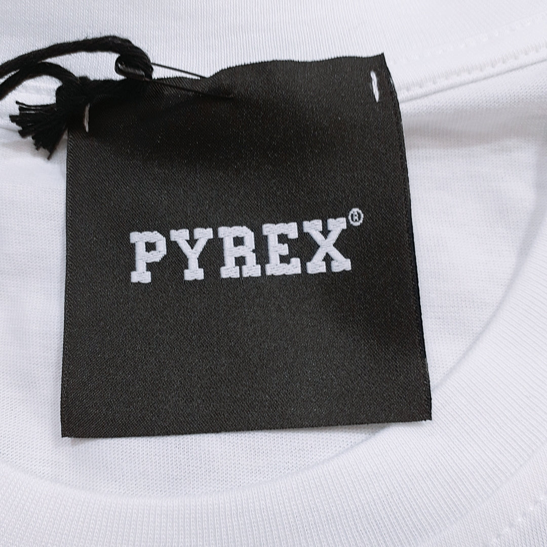 新品 メンズS PYREX ホワイト 白色 トップス タグ付き バックプリント 半袖Tシャツ シンプル お出かけ パレックス 【23993】
