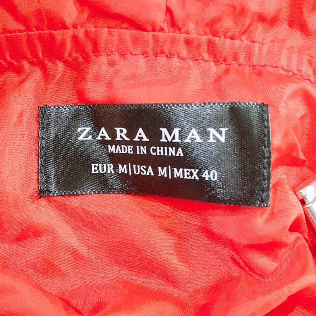 新品 メンズ ZARAMAN M ウインドブレーカー レッド 赤色 フード付き マウンテンパーカー タグ付き ザラメン 【24198】