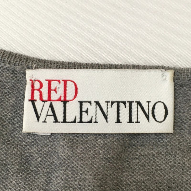【24457】 RED VALENTINO レッドヴァレンティノ ミニワンピース サイズS グレー チュールワンピ カシュクール リボン レース レディース