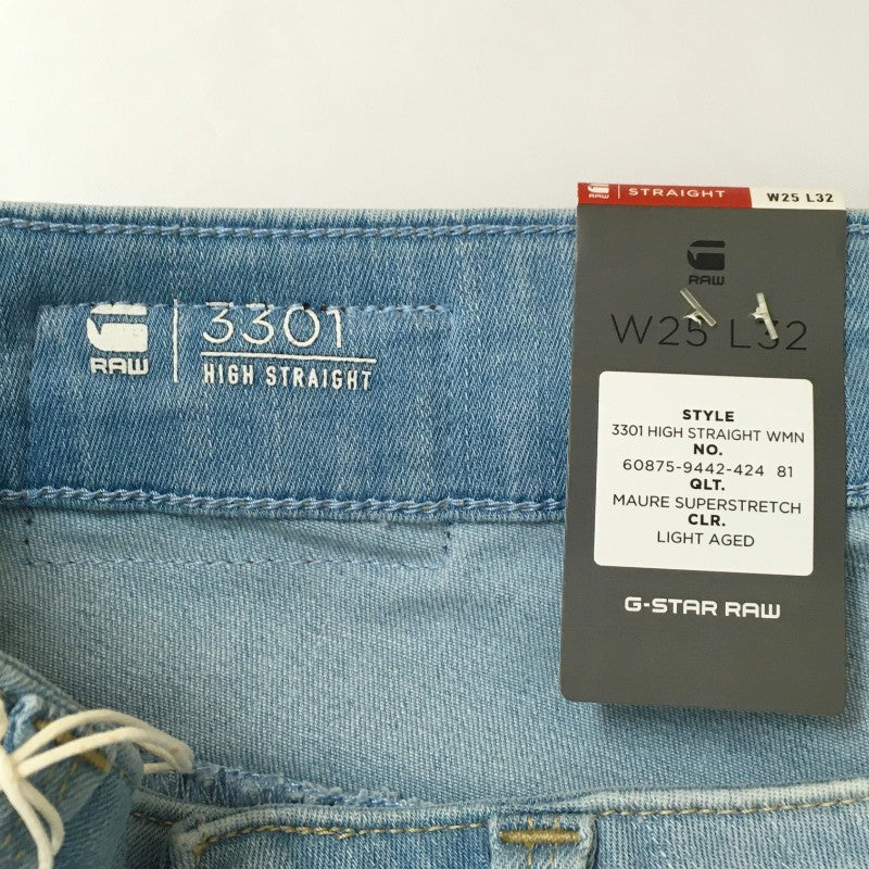 【24865】 新古品 G-STAR RAW ジースターロゥ デニム ジーンズ ジーパン サイズW25 L32 / 約M ライトブルー カジュアル レディース