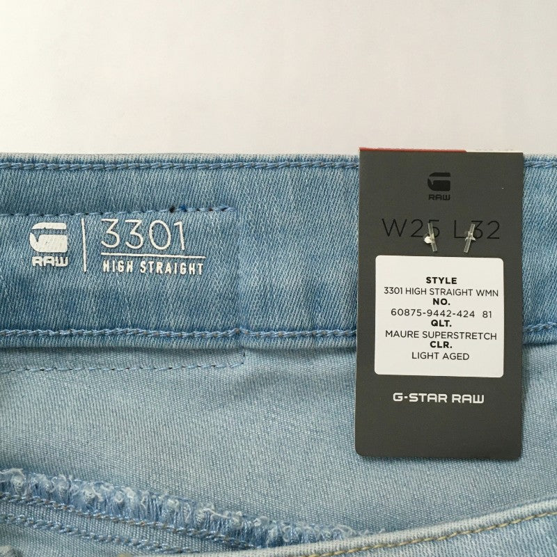 【24880】 新古品 G‐STAR RAW ジースターロゥ デニム ジーンズ ジーパン サイズW25‐L32 / 約S ブルー ストレート カジュアル レディース