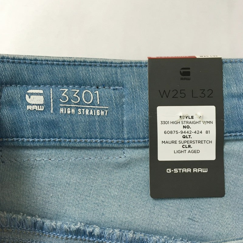 【24918】 新古品 G-STAR RAW ジースターロゥ デニム ジーンズ ジーパン サイズW25-L32 / 約S ブルー カジュアル 無地 シンプル レディース