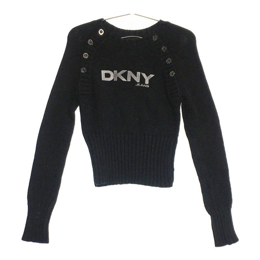 レディースM DKNY jeans セーター ブラック 黒 冬用 かわいい オシャレ カッコいい ディーケーエヌワイ ジーンズ【25107】