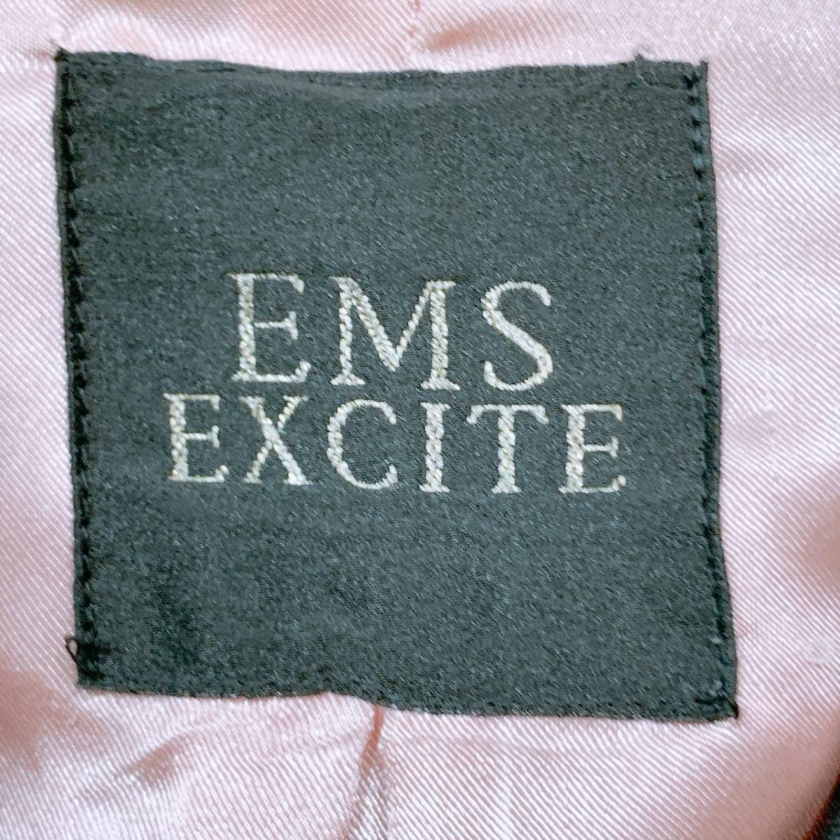 レディースM EMS EXCITE ジャケット 紺 ネイビー ピンク カジュアル 長袖 上品 シンプル エムズエキサイト 【25198】