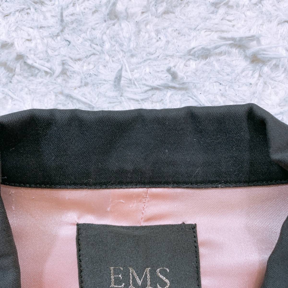 レディースM EMS EXCITE ジャケット 紺 ネイビー ピンク カジュアル 長袖 上品 シンプル エムズエキサイト 【25198】