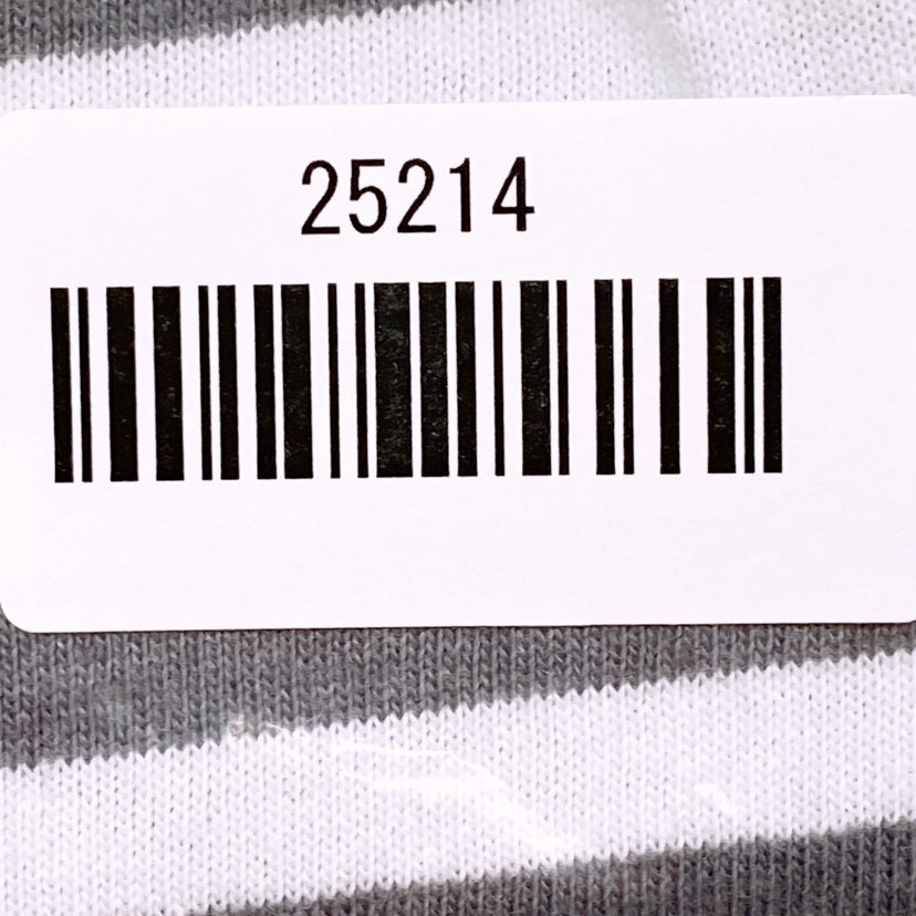 レディースM SmiLook トップス Tシャツ グレー ホワイト ボーダー 刺繍 可愛い 半袖 春 夏 薄手 スマイルック 【25214】