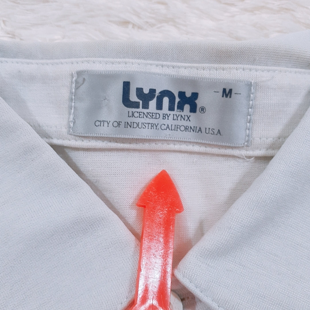 メンズM Lynx トップス 半袖ポロシャツ ライトグレー 薄灰色 ゴルフウエア スポーツウェア 胸元ポケット付き リンクス 【25389】