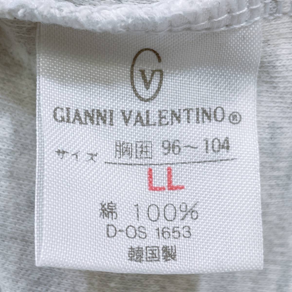 レディースXL GIANNI VALENTINO Tシャツ グレー 灰色 訳アリ品 長袖 カジュアル かっこいい ジャンニヴァレンチノ 【25472】