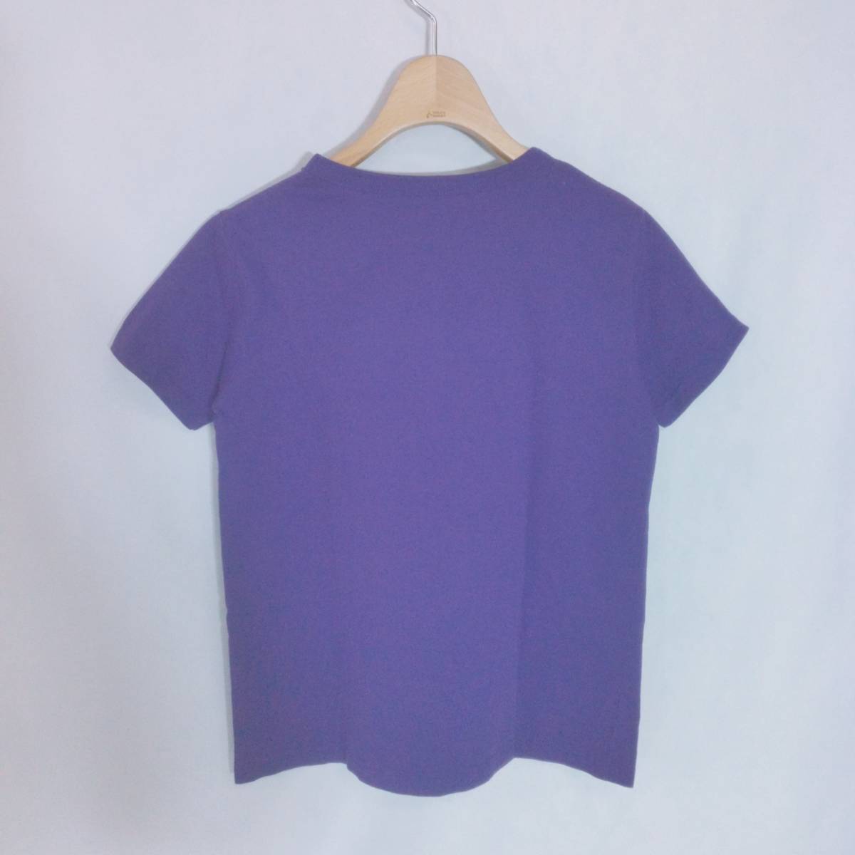 レディース 半袖Tシャツ パープル 紫 プリントロゴ キャラクター ミッキーマウス 星 ポリエステル65% 綿35% かわいい 【25647】