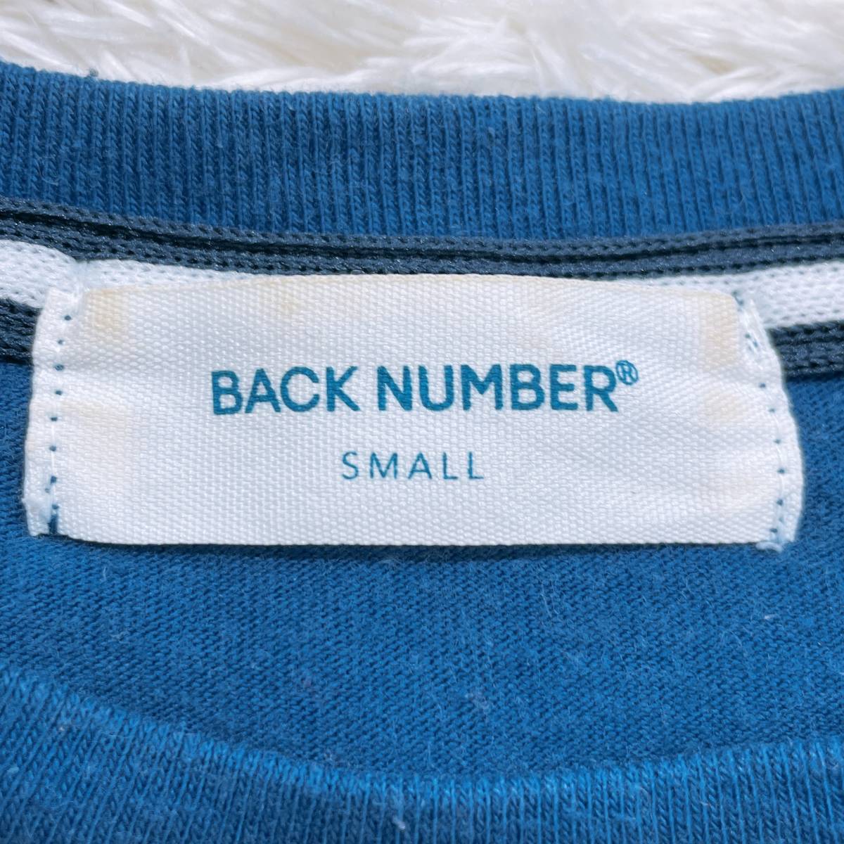 メンズS BACK NUMBER 長袖Tシャツ ロングTシャツ ロンT ブルー 青 良品 丸首 シンプル カジュアル かっこいい バックナンバー 【25658】