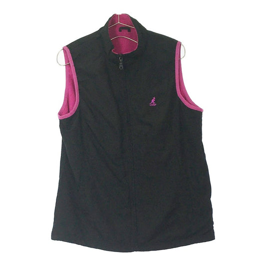 レディースL KGSP トップス 袖なしシャツ ブラック ピンク 黒 桃色 ノースリーブ ジップ ポケット 無地 シンプル カンゴール【25665】
