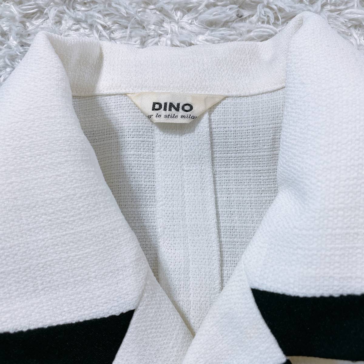 レディースM DINO ジャケット ホワイト 白 ブラック 黒 訳アリ品 半袖 かわいい かっこいい オシャレ アウター ディノ 【25680】