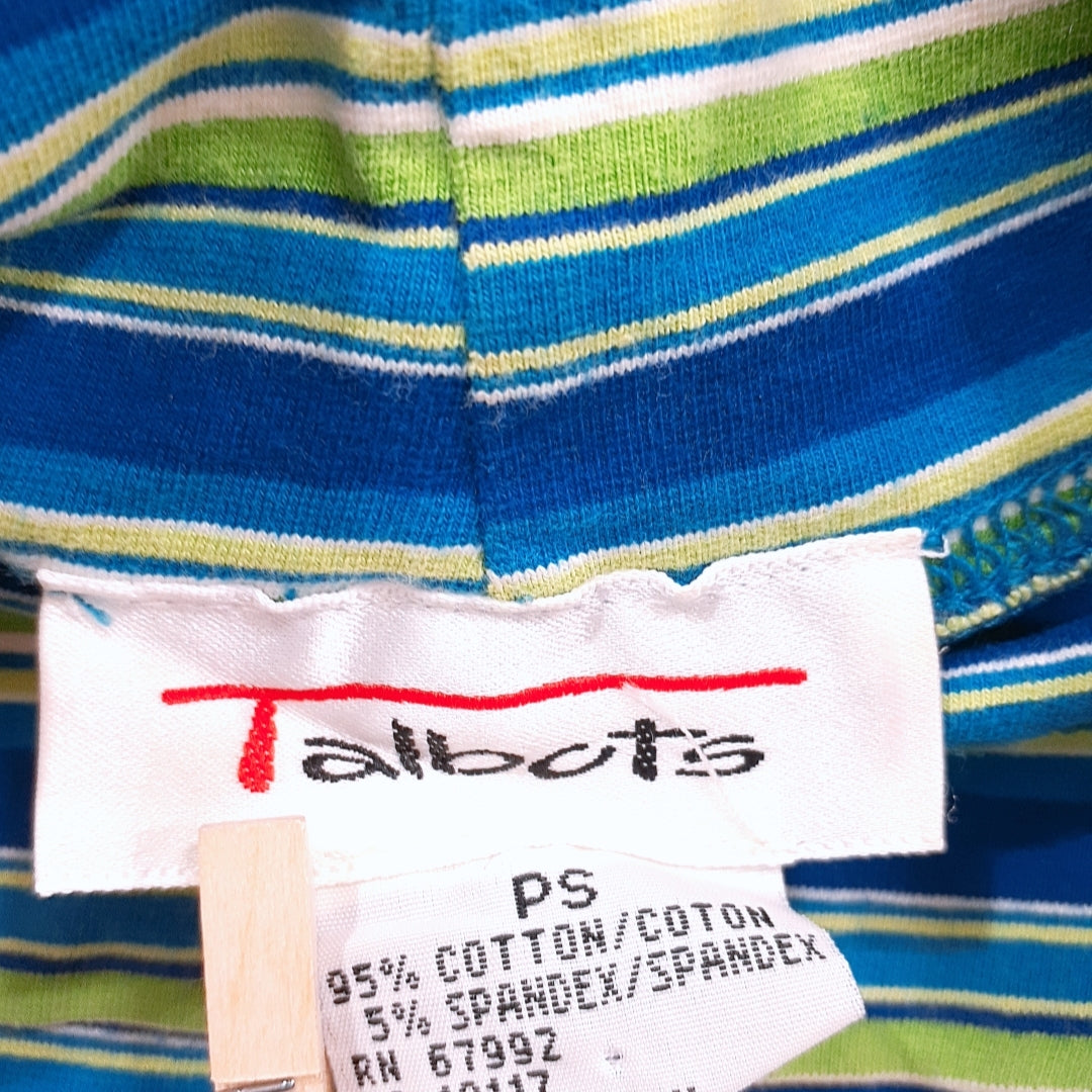 メンズ Talbots トップス 長袖Ｔシャツ 長袖ハイネックTシャツ ブルー グリーン 青色 緑色 ボーダー柄 タルボット 【25708】