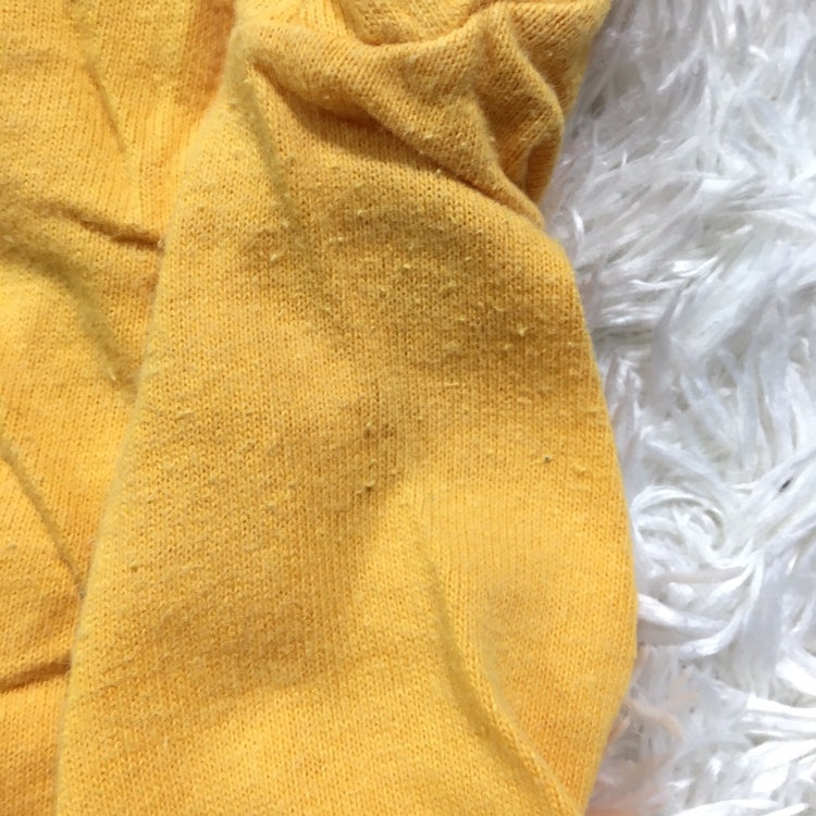 メンズ HEAVY 半袖Tシャツ トップス インナー イエロー 黄色 カジュアル 明るい アルファベット柄 夏用 ヘヴィ【25912】