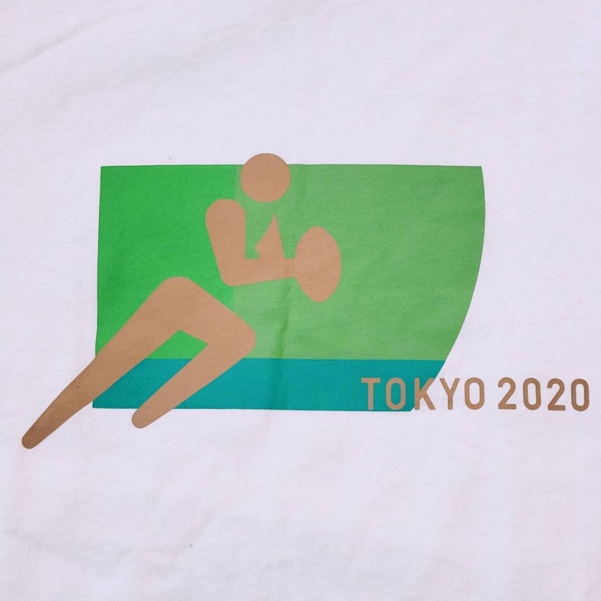 メンズM TOKYO2020 半袖Tシャツ 白 ホワイト カジュアル オリンピック イラスト ロゴ 東京2020 【25930】