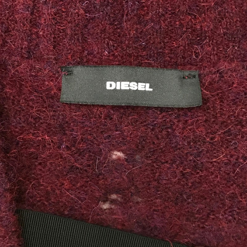 【26199】 新古品 DIESEL ディーゼル セーター サイズXXS ボルドー ニット ダメージ加工 かっこいい 暖かい アルパカ混 レディース