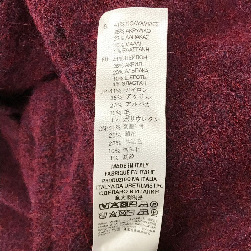 【26199】 新古品 DIESEL ディーゼル セーター サイズXXS ボルドー ニット ダメージ加工 かっこいい 暖かい アルパカ混 レディース