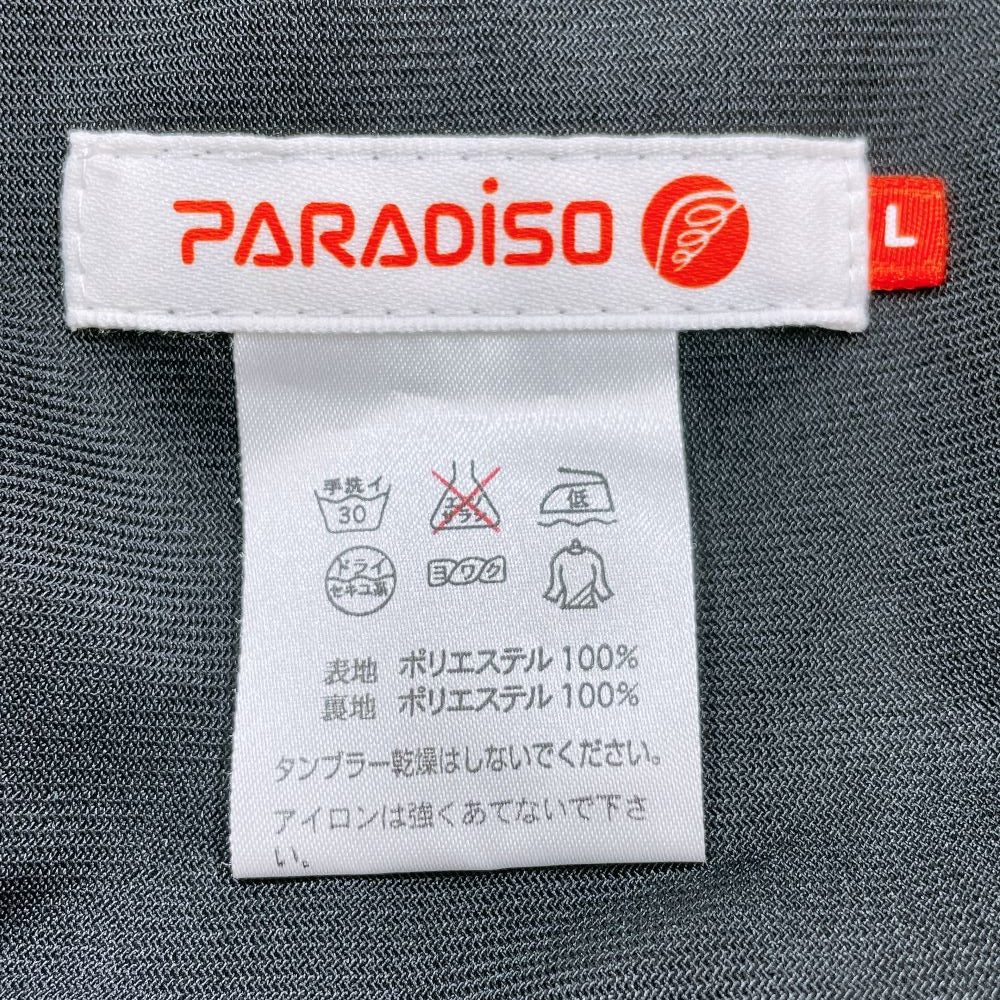 【26252】 PARADISO パラディーゾ ボトムス サイズL ブラック ウエストゴム ポケット シンプル スポーティ 無地 ポリエステル100% メンズ