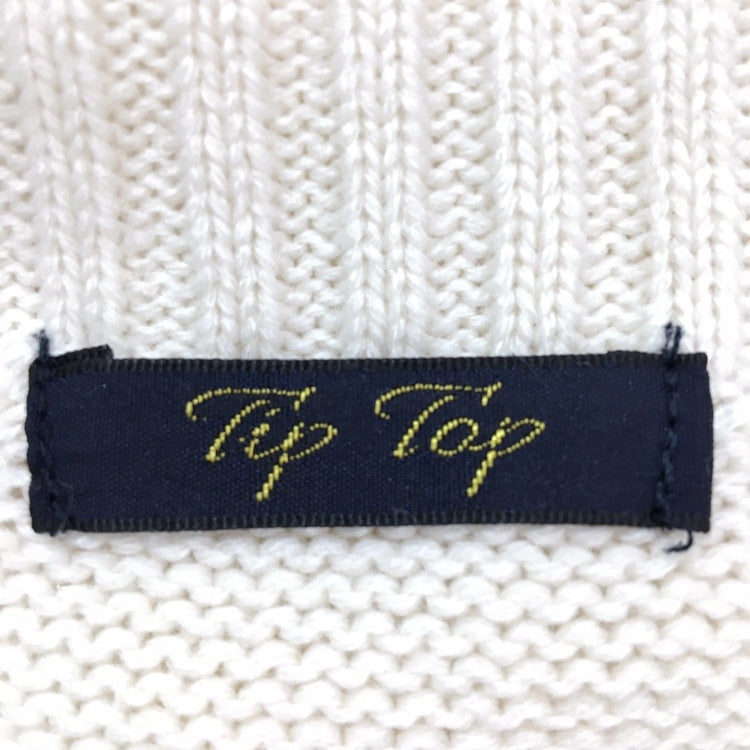 レディース Tip Top ニットワンピース アウター トップス ホワイト 白 無地 アクリル100% 冬用 ティップトップ【26266】