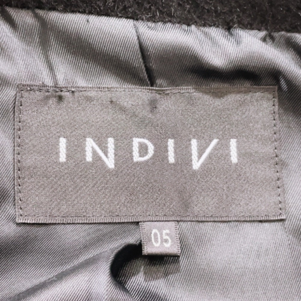 【26333】 INDIVI インディヴィ ピーコート Pコート サイズ05 / 約S ブラック ボタン モノトーン スマート かっこいい レディース