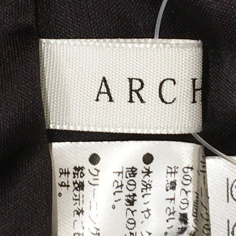 【26426】 archives アルシーヴ ロングスカート ブラック サイズM相当 プリーツ チェック おしゃれ 切り替え シック レディース