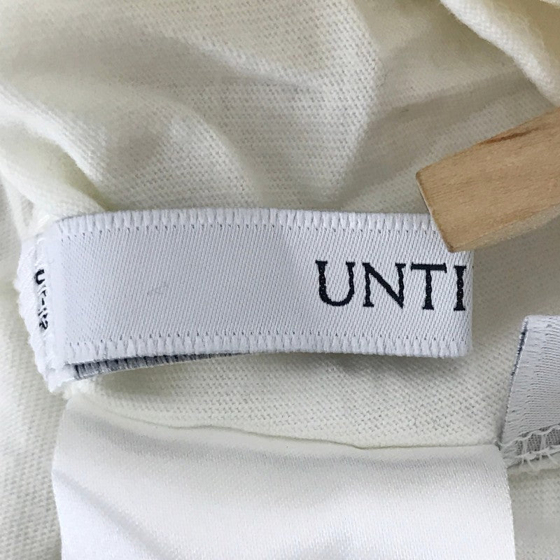 【26792】 UNTITLED アンタイトル ノースリーブシャツ サイズ4 / 約XL(LL) ベージュ 日本製 プリーツ 光沢 無地 清涼感 レディース
