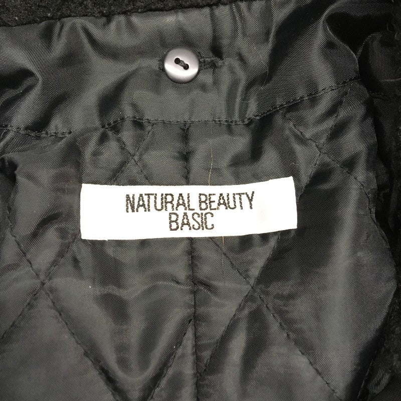 【26803】 NATURAL BEAUTY BASIC ナチュラルビューティーベーシック コート サイズL ブラック ジャケット ジップアップ レディース