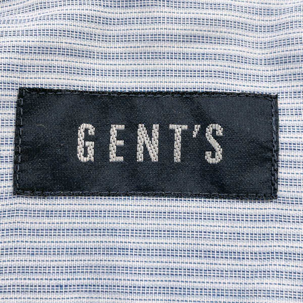 メンズS GENT'S ワイシャツ ライトブルー 水色 青 訳アリ品 長袖 ストライプ フォーマル スマート かっこいい ジェンツ 【26872】