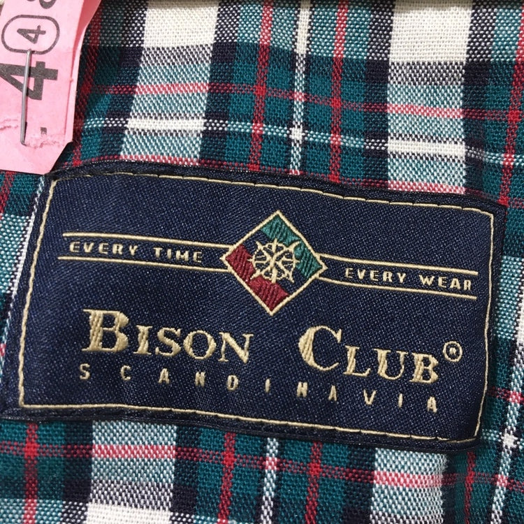 メンズM BISON CLUB シャツジャケット アウター トップス ベージュ ホワイト 肌色 白 ボタン ポケット バイソンクラブ【26904】