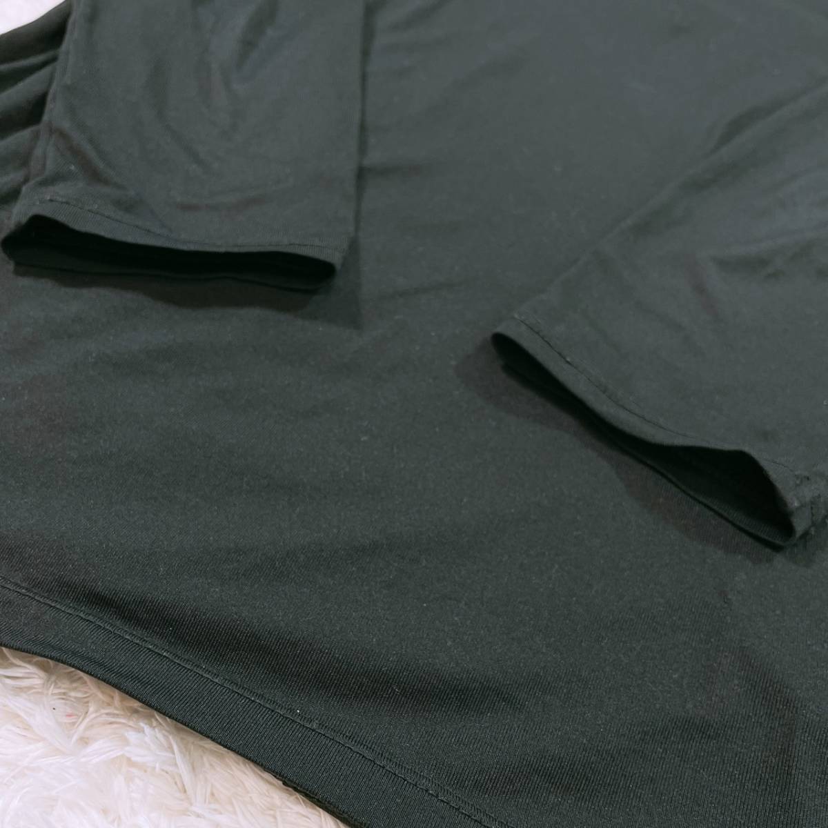 レディースL SHIMAMURA トップス シャツ 長袖シャツ カジュアルシャツ インナーシャツ ブラック Uネック シンプル しまむら 【26917】