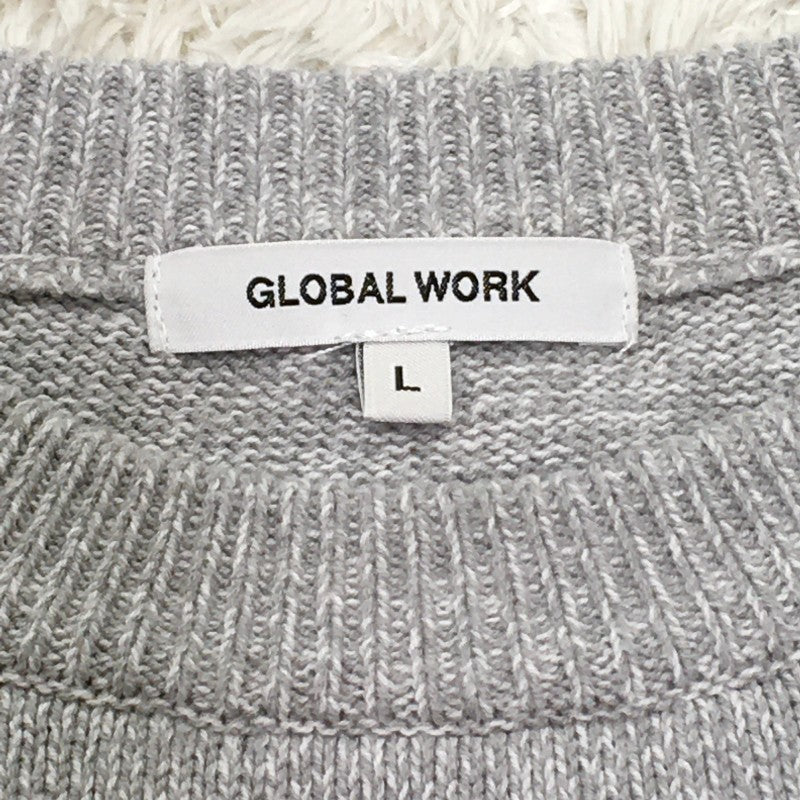 【27040】 GLOBAL WORK グローバルワーク ワンピース サイズL ネイビー ニット素材 独創的デザイン オシャレ カジュアル レディース