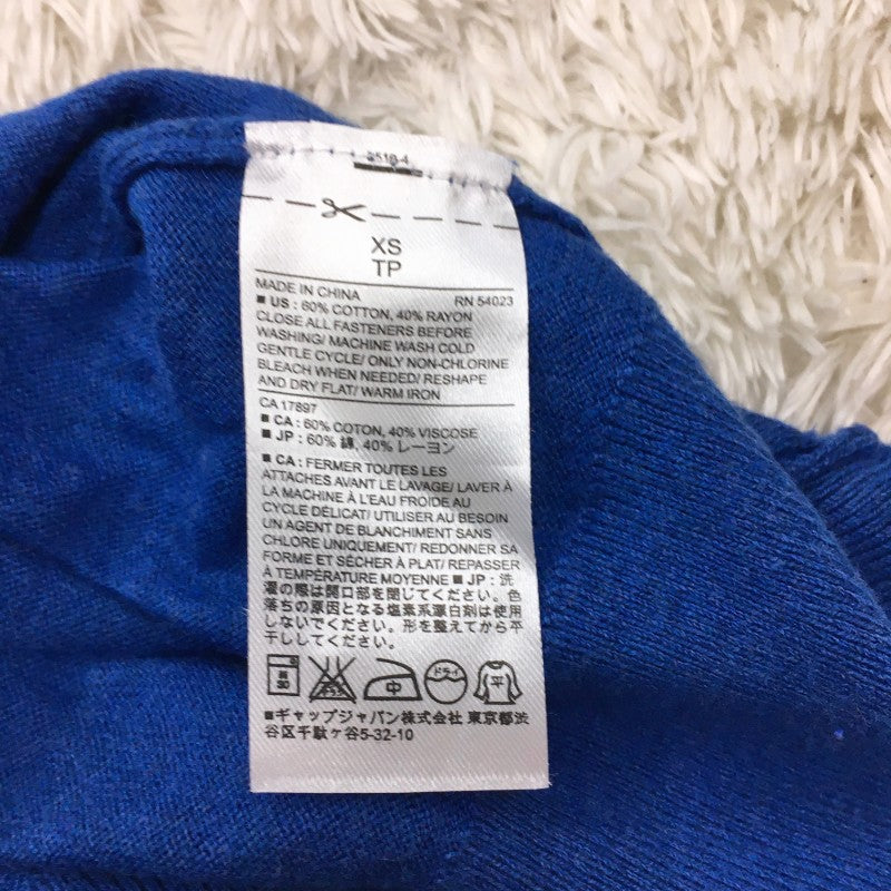 【27082】 Banana Republic バナナリパブリック カーディガン サイズXS ブルー 肌触りよい シンプル ボタン カジュアル レディース