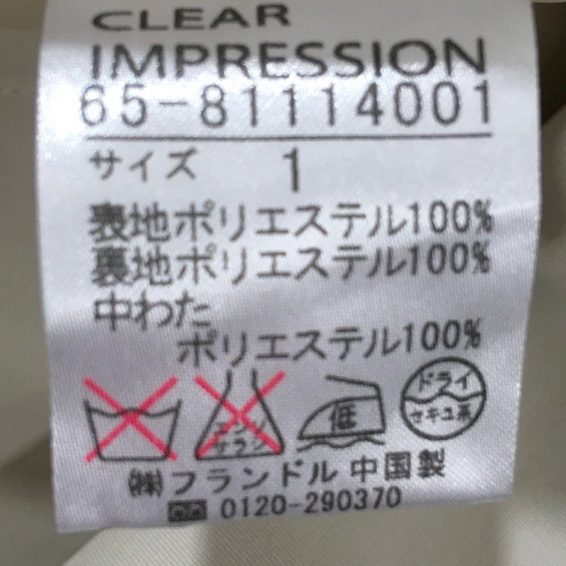 【27096】 CLEAR IMPRESSION クリアインプレッション コート サイズ1 / 約S ベージュ シンプル ボタン 防寒着 あたたかい レディース