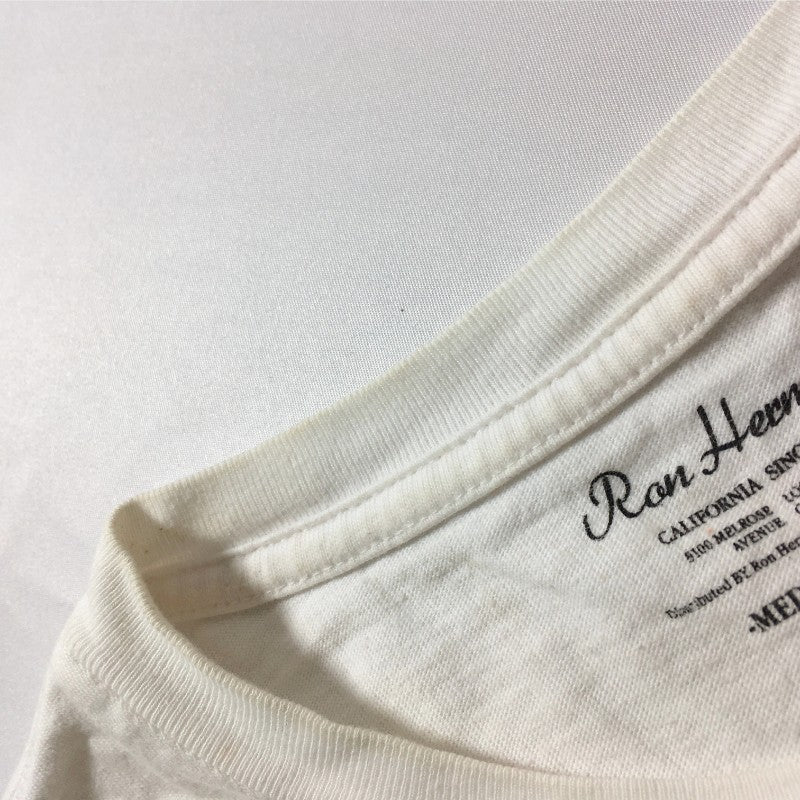 【27182】 Ron Herman ロンハーマン 半袖Tシャツ カットソー サイズM ホワイト 白T 丸首 シンプル 無地 カジュアル 清潔感 メンズ