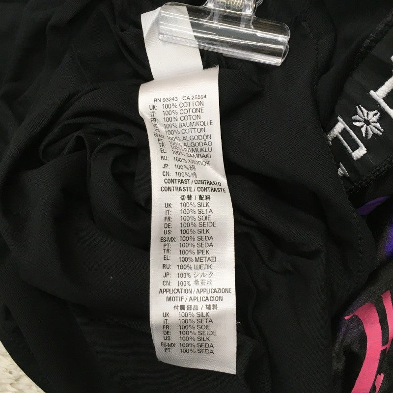 【27263】 新古品 DIESEL ディーゼル 七分袖Tシャツ カットソー サイズXXS ブラック グラフィック プリント カットオフ レディース