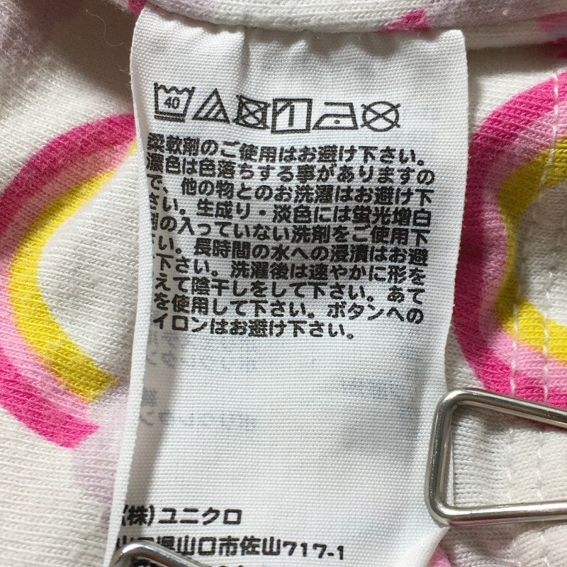 【27420】 UNIQLO ユニクロ 半袖シャツ サイズ80cm ホワイト 首元ゆったり 袖首丈夫 虹 雲 蜂 ユニコーン ハート かわいい ベビー