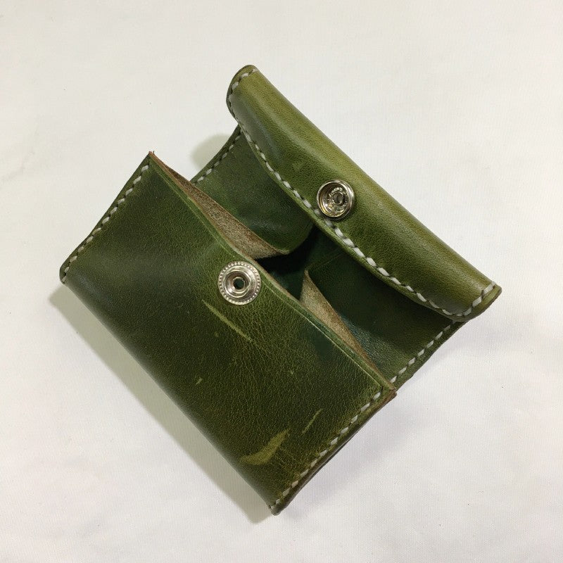 【27936】 HATOHASI ハトハシ コインケース グリーン シンプル オシャレ かっこいい 渋い コンパクト カード収納 メンズ