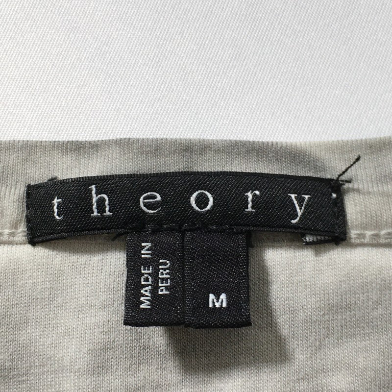 【28335】 theory セオリー 半袖Tシャツ カットソー サイズM グレー シンプル カジュアル デイリー 綿100% 着回し レディース