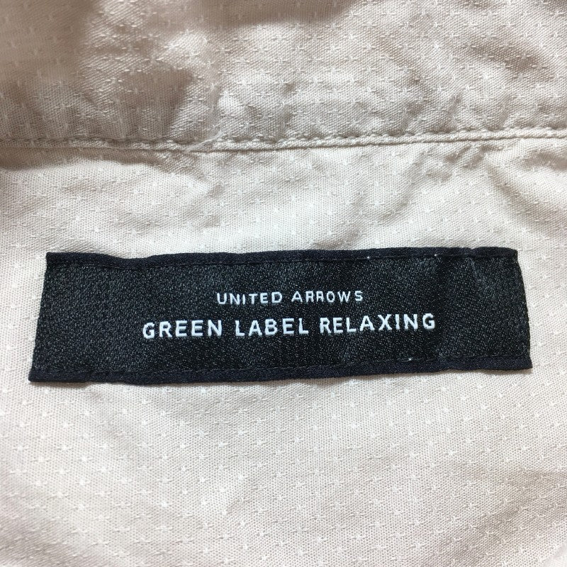 【28337】 green label relaxing グリーンレーベルリラクシング 七分袖シャツ サイズL ベージュ シンプル かっこいい オシャレ メンズ