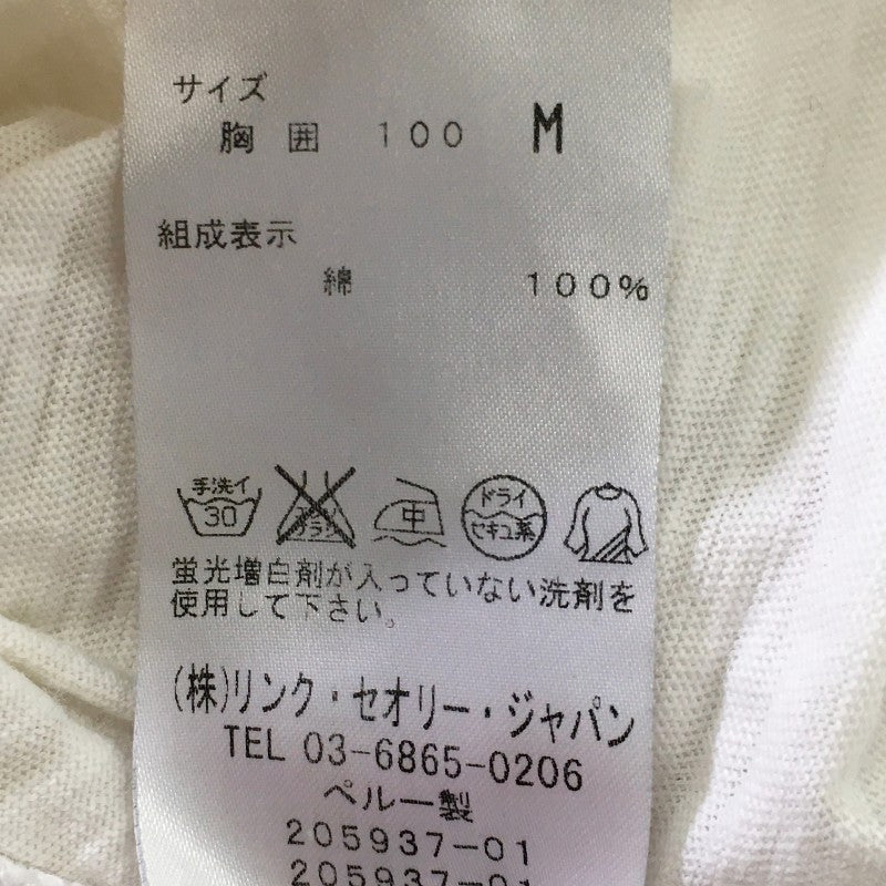 【28346】 theory セオリー 半袖Tシャツ カットソー サイズM ホワイト シンプル クルーネック 薄柄 定番アイテム 万能 レディース