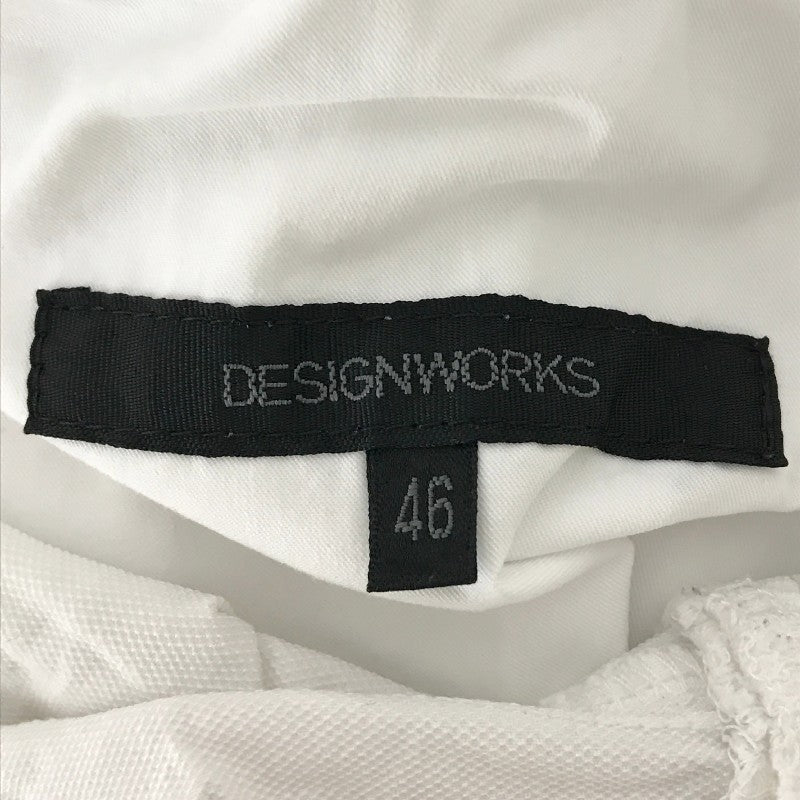 【28466】 DESIGN WORKS デザインワークス ショートパンツ サイズ46 / 約S ホワイト シンプル オシャレ ゆったり メンズ