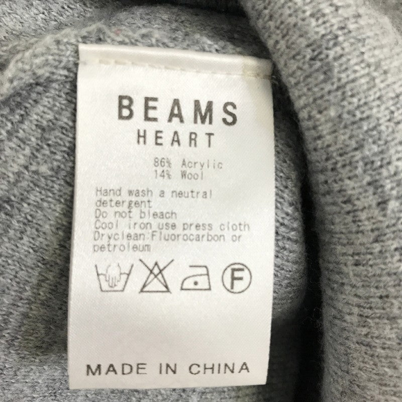 【28478】 BEAMS ビームス セーター グレー サイズM相当 ウール混 Vネック シンプル 無地 着やすい 動きやすい かっこいい メンズ