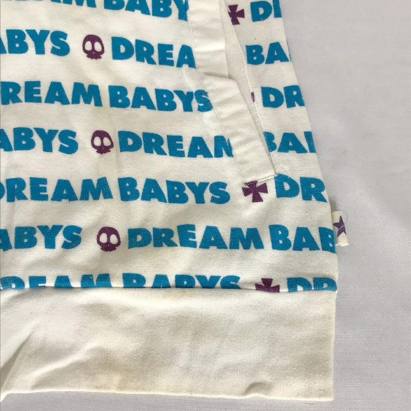 【28772】 DREAM BABYS ドリームべビーズ パーカー フーディー サイズS ホワイト 半袖 ジップアップ 英字 プリント カジュアル レディース