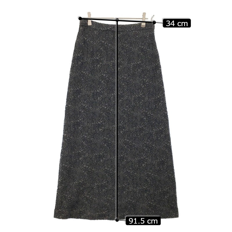 【28923】 DUSOL ロングスカート サイズ11 グレー サイズM相当 ファスナー付き 柄入り オシャレ 可愛い レディース 定価25920円