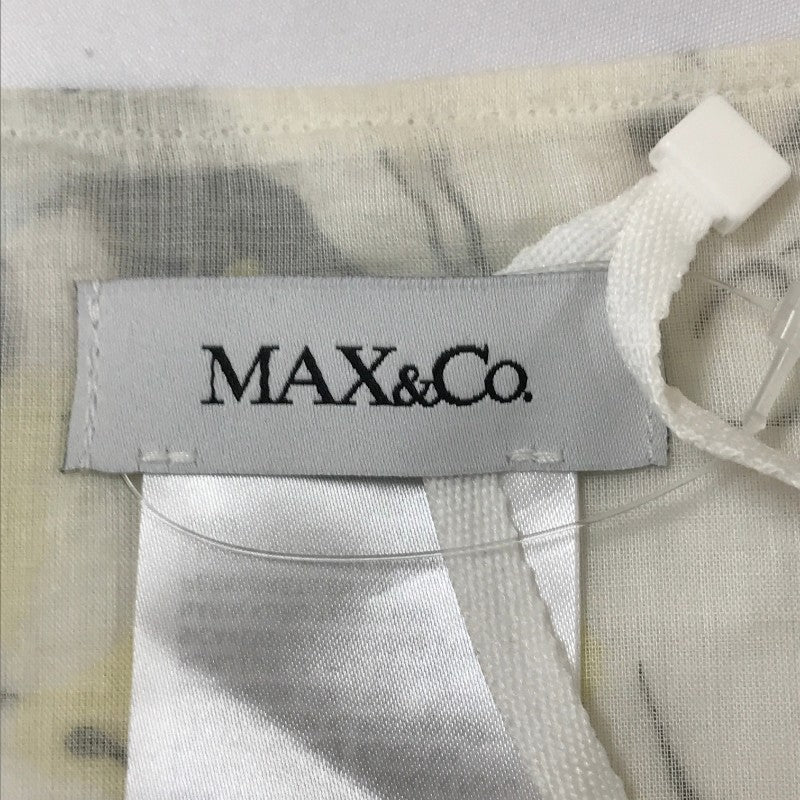 【28924】 新古品 MAX&Co. マックスアンドコー ノースリーブブラウス サイズ36 / 約XS(SS) ホワイト リボン 花柄 可愛い レディース